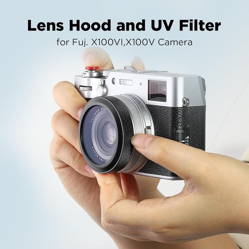 Haoge MC UV Camera Lens Protection Filter for Fujifilm X100VI Fuji X100V Camera with Integrated Adapter Ring Black LUV-XVIB - Image 2